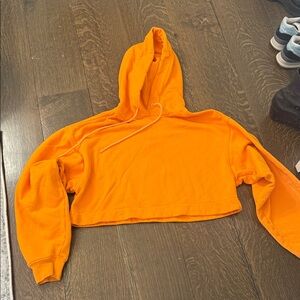 ALO Yoga Bright Orange Cropped Hoodie